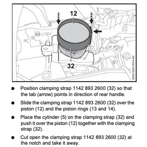 MS462 Piston Ring Compressor / Piston Strap Special Tool # 1142 893 2602