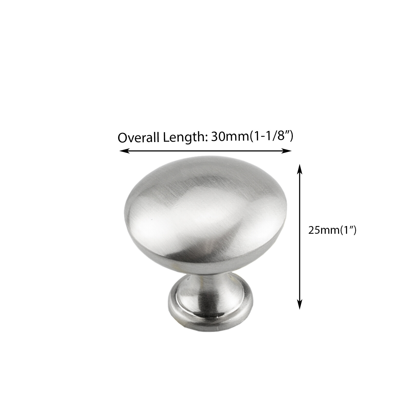 Mushroom Brushed Satin Nickel Kitchen Cabinet Knob Pull Hardware Closet Cupboard