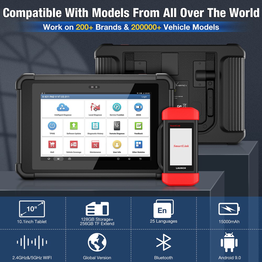 LAUNCH X431 PAD V + VII PRO 5 Car Diagnostic Scanner Tool Programming Key Coding