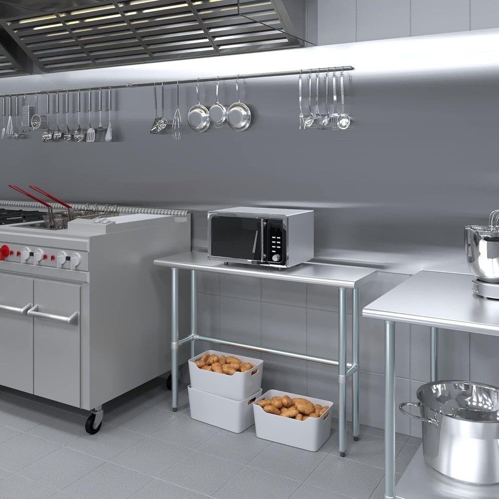 Stainless Steel NSF Kitchen Restaurant Work Prep Table Open Base 14” x 48”
