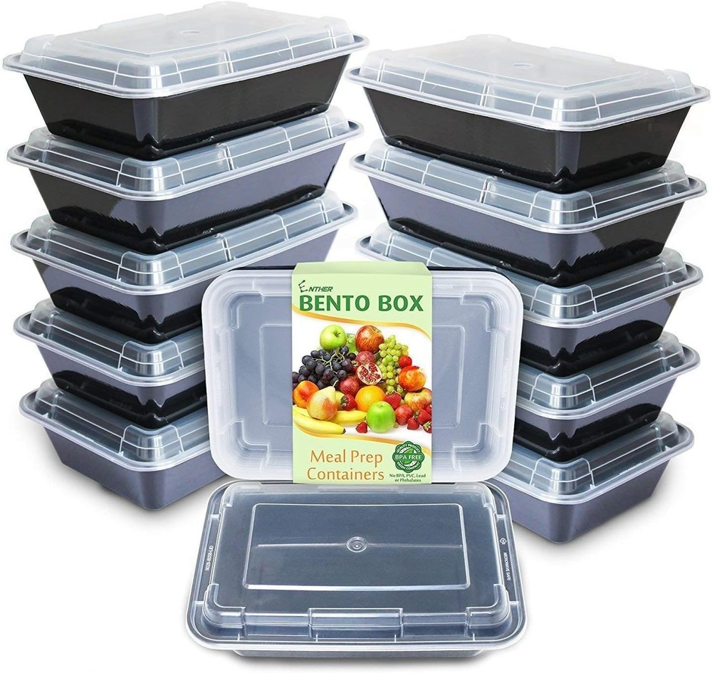 Meal Prep Containers 12 Pack 1 Compartment Single Lids Food Storage Bento BPA