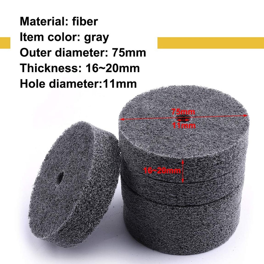 5pcs 3 Inch Fiber Buffing Wheel, Deburring Wheels Quick Changed Replacement B...