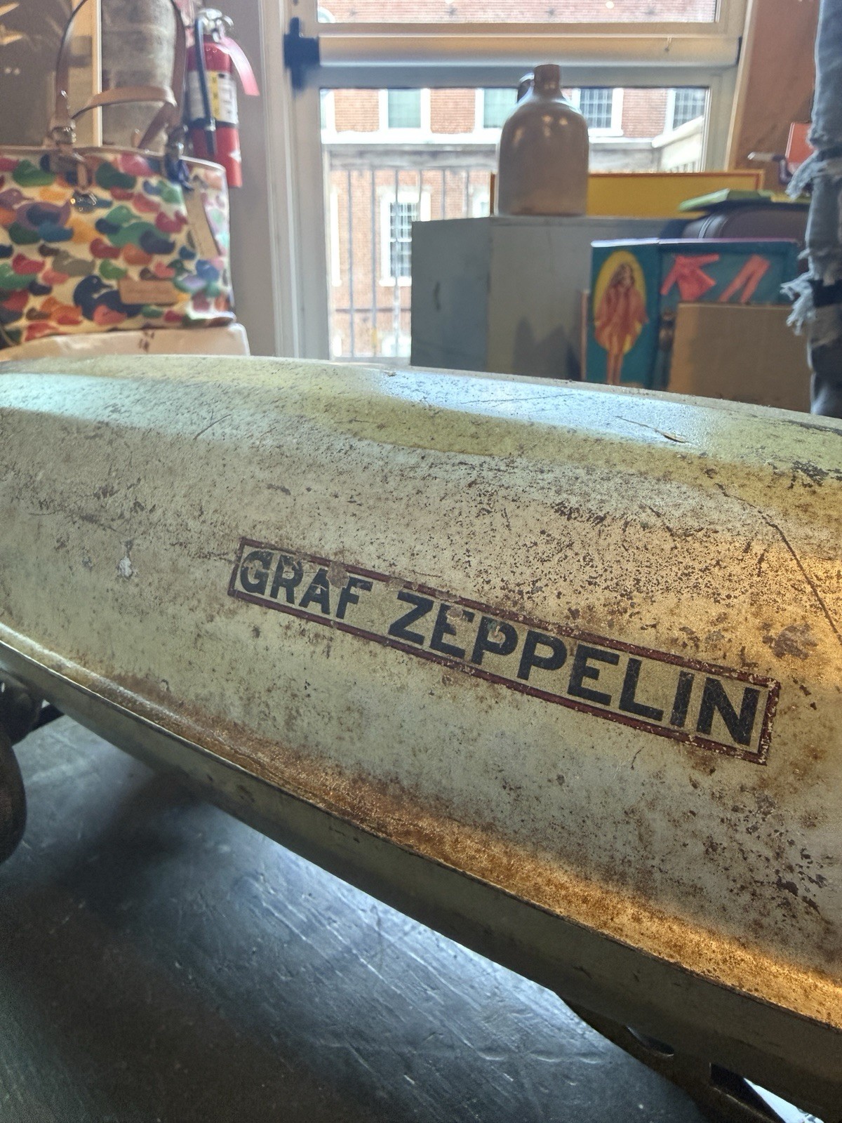Steelcraft Graf Zeppelin pressed steel pull toy, produced in the 1930