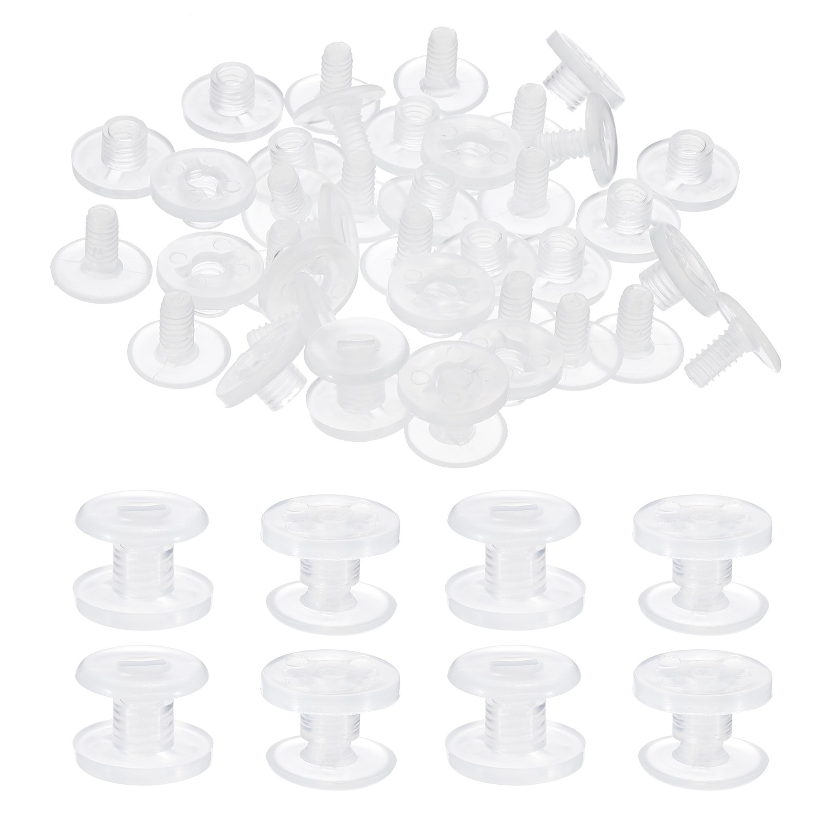 10mm Chicago Screws, 20 Sets Plastic Chicago Screw Binding Post,Clear