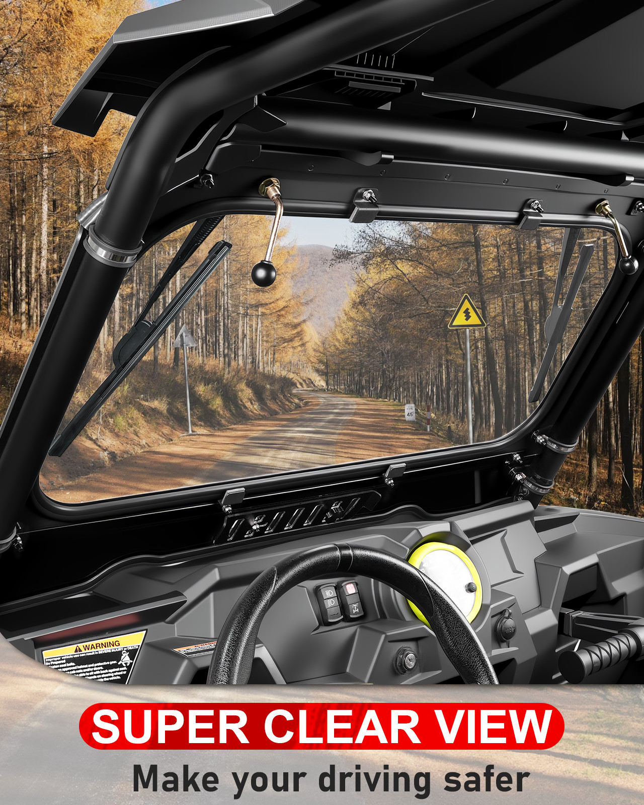 Heavy Duty Glass Windshield W/Vents for 2014-2018 Polaris RZR XP 900/RZR XP 1000