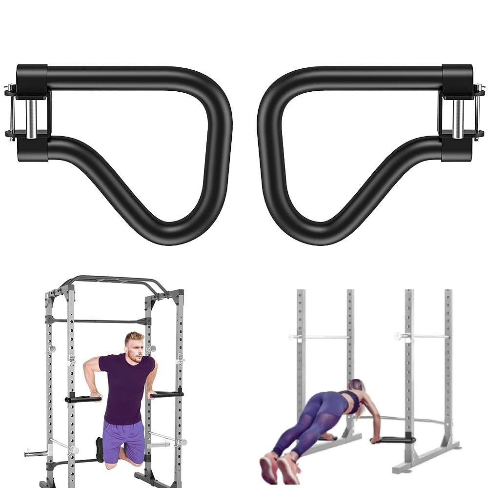 SELEWARE Dip Bar Attachments for 2x2 Power Cage Squat Rack Multi-Grip Handles Se