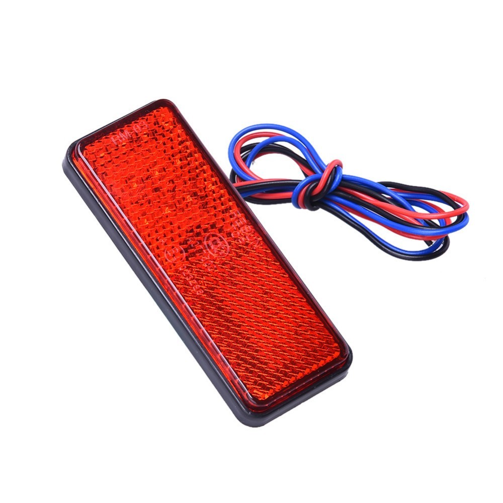 1.5" x 3.5" Rectangular reflector with RED LED lights also available in AMBER