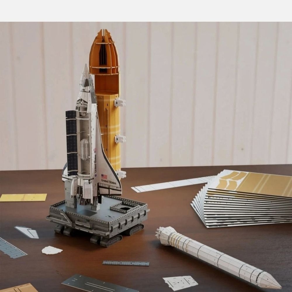 4D Build Space Shuttle 3D Model Kit with LED Lights Architect Series