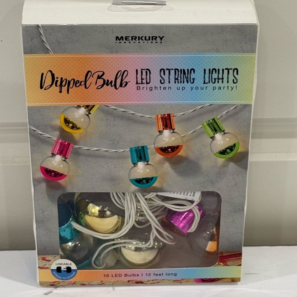 NEW MERKURY Innovations Multicolor Dipped Bulb LED String Lights