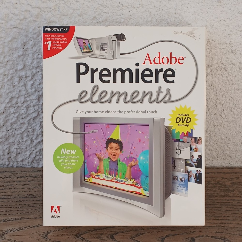 Adobe Premiere Elements for Windows XP PC CD-ROM Video Editing Software