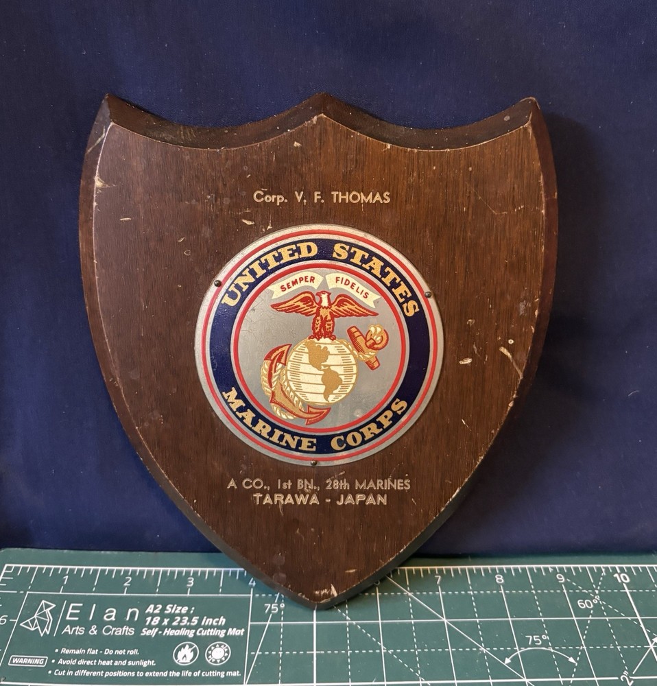 WW2 USMC Rare Named Plaque