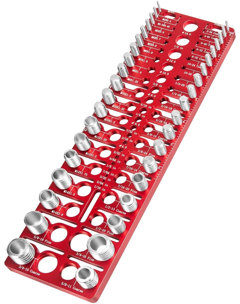 57 Nut & Bolt Thread Checker Standard Metric Identifier Gauge & Drill Bit Sizes