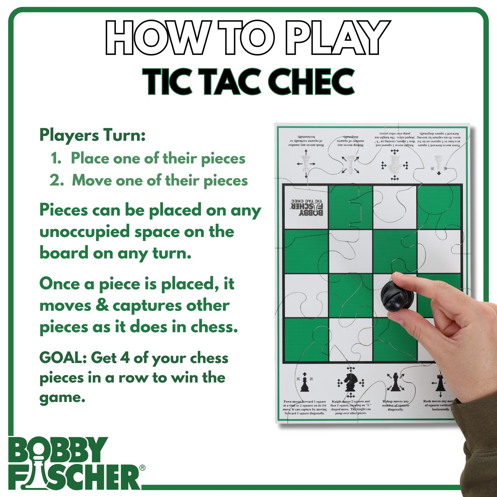 Bobby Fischer Tic Tac Chec Game