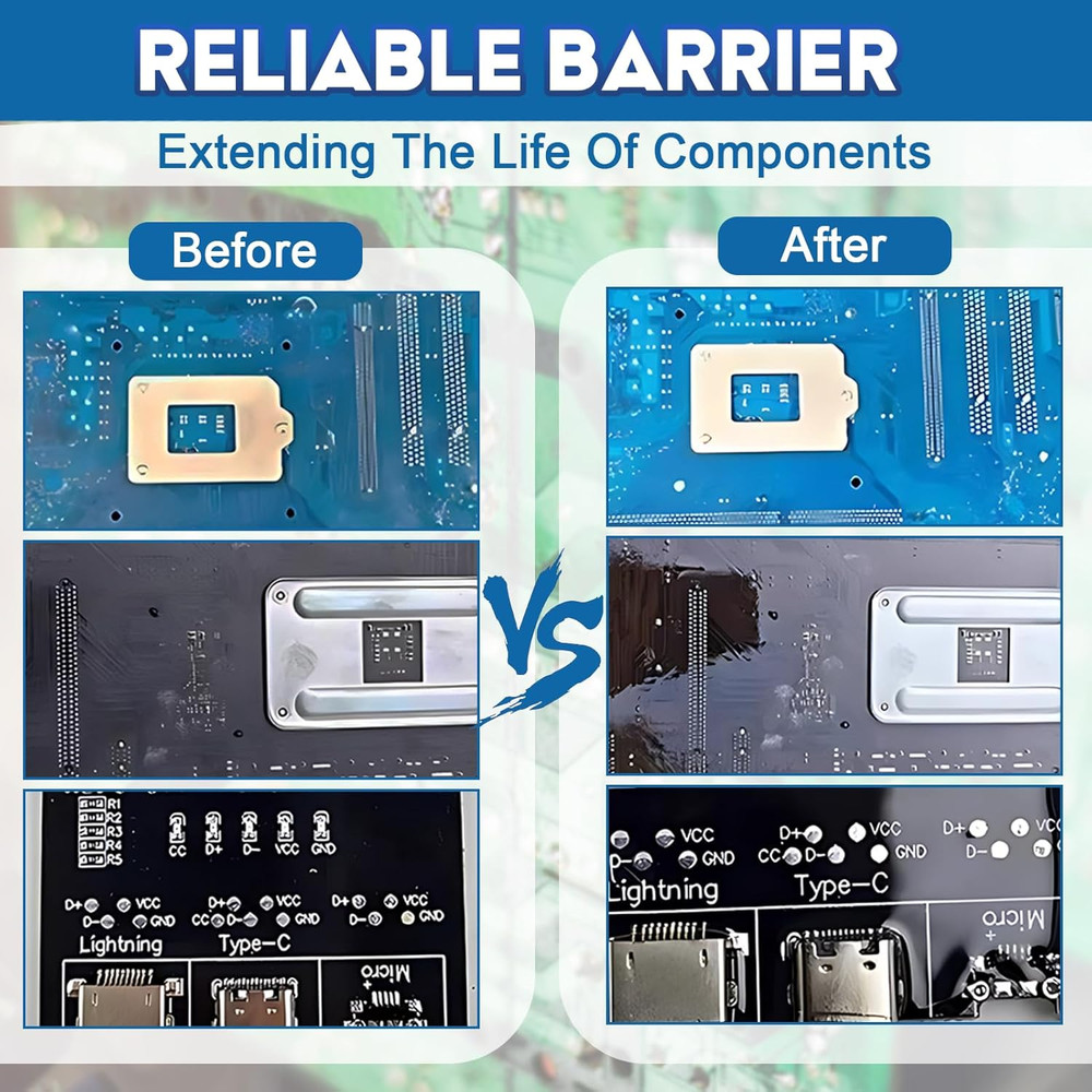 Conformal Coating for Electronics, Clear Insulating Varnish with Brush, Waterpro