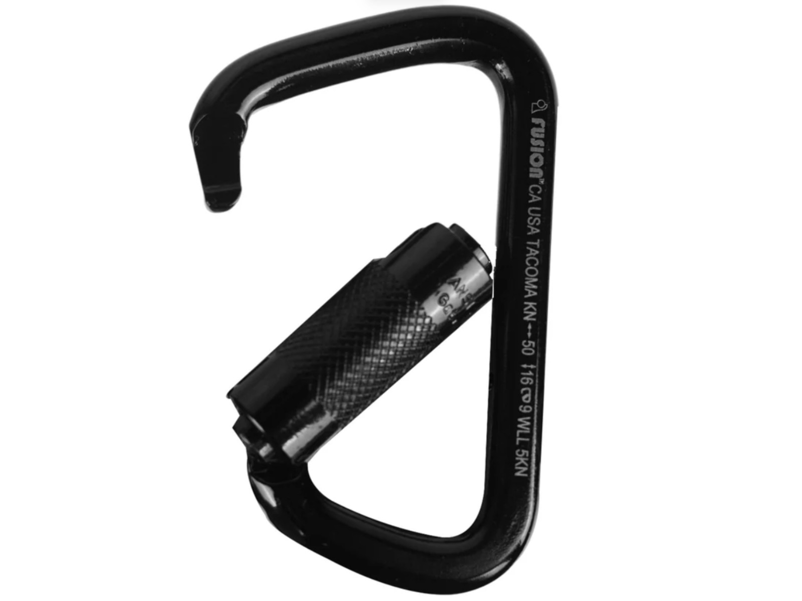 10-pack Fusion Tacoma Carabiner TRIPLE LOCK 50kn - 11,200Lbs HIGH STRENGTH BLACK