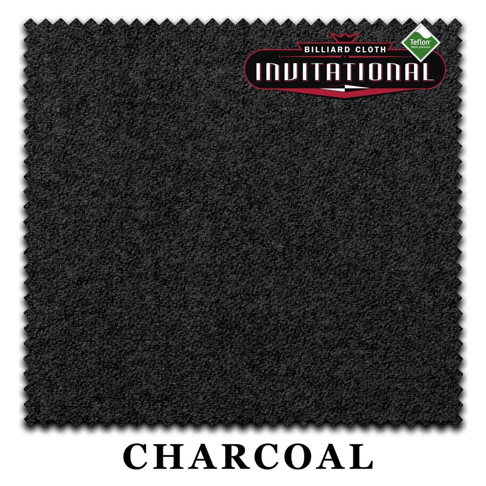 8' Oversized Championship Invitational Teflon Billiard Pool Table Cloth-Charcoal
