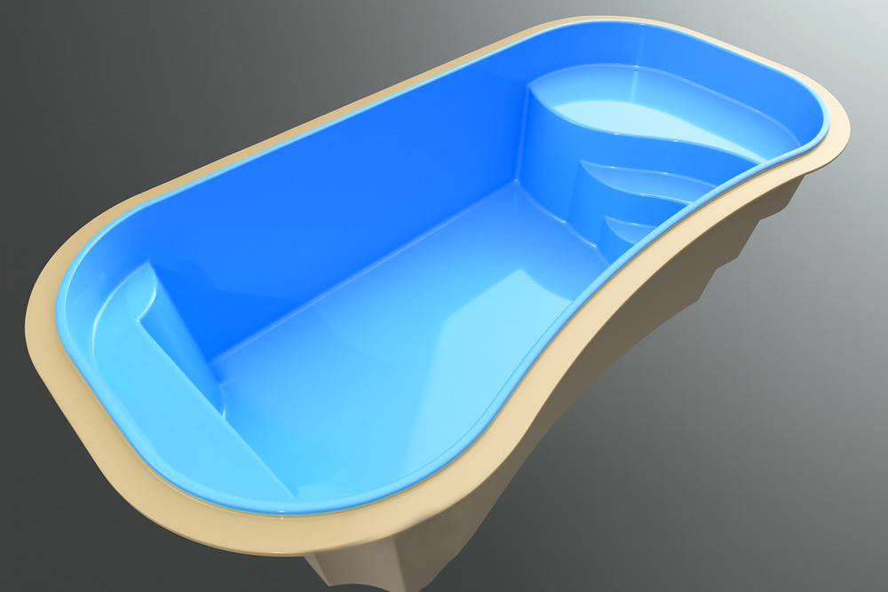 Fiberglass Pool Shell Amalfi' 6.9x12.5x4.7 Nationwide Delivery