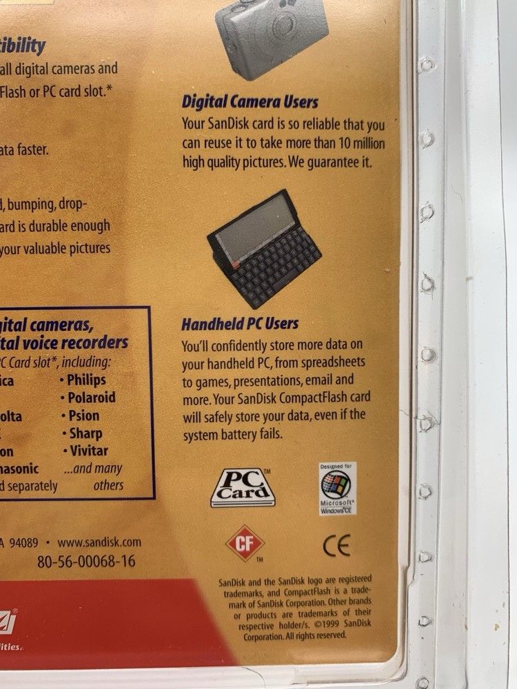 16MB SanDisk Compact Flash Memory Card SDCFB original package