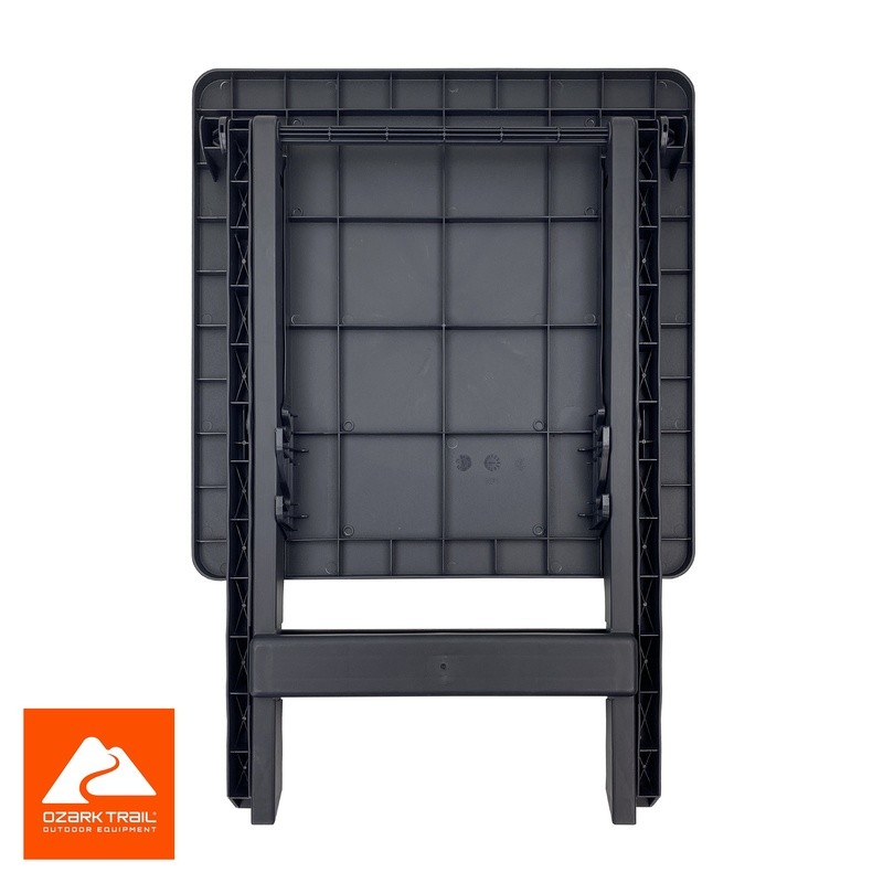 Compact 19in Folding Plastic Side Table Adjustable Height Indoor Outdoor Use