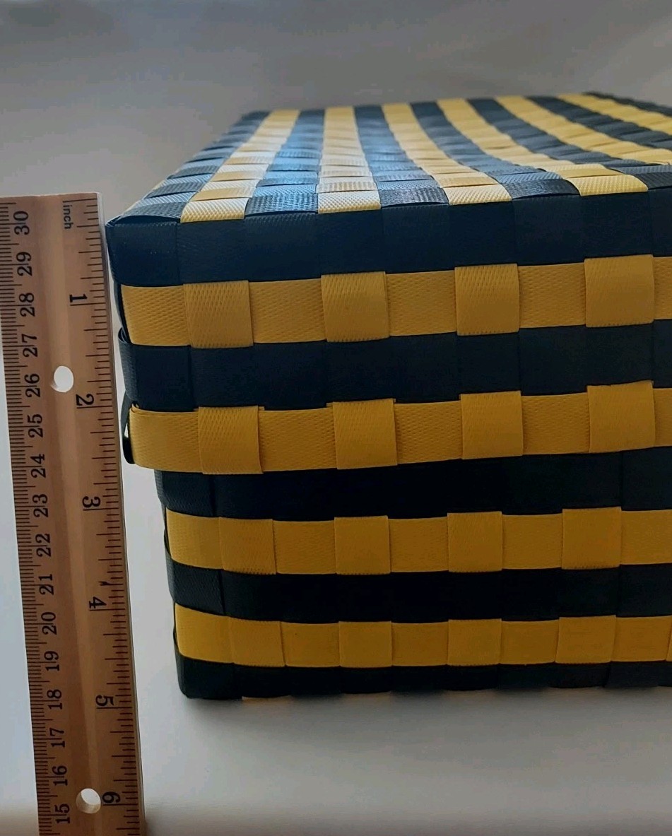 Hay Maxim Stripe Box s Yellow and Black Sewing Box and Storage Sewing Supply Box