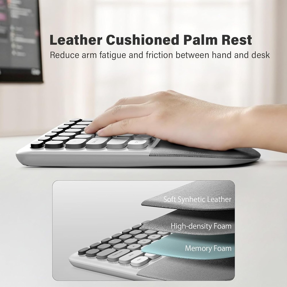 Mofii Wireless Keyboard & Vertical Optical Mouse White USB Split Curved for PC