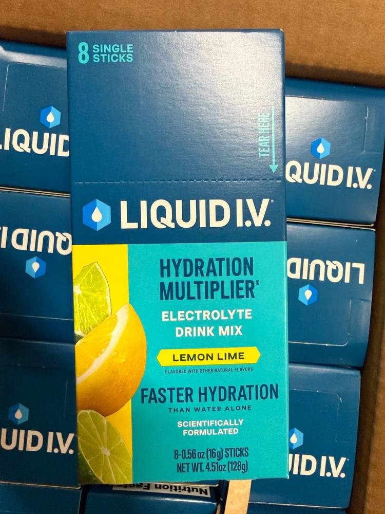 Liquid IV Hydration Multiplier Drink Electrolyte Packets Lemon Lime - 96 Sticks
