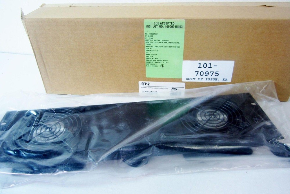 MIDDLE ATLANTIC QFP-2 DUAL QUIET FAN PANEL - NEW
