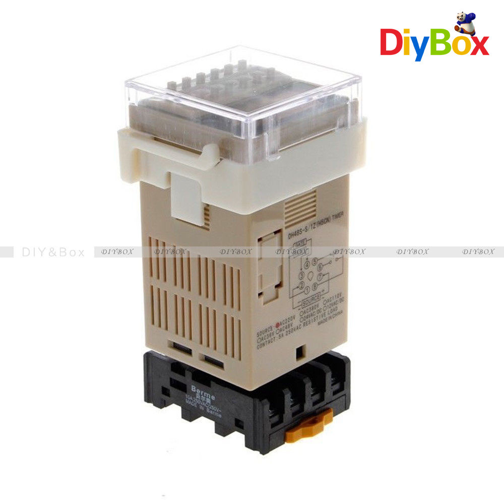 DH48S-S Digital AC 220V Precision Programmable Time Delay Relay With Socket Base