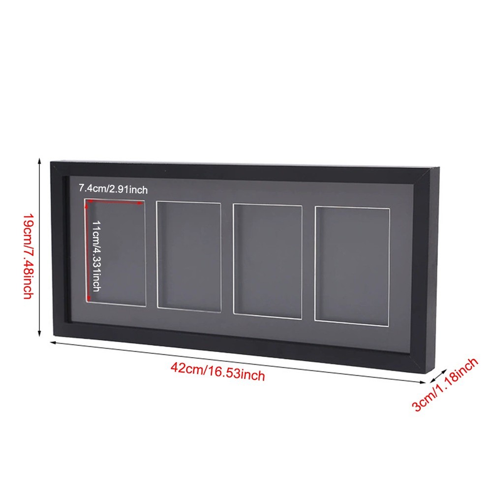 Trading Card Display Frame - Wall Mount Baseball Card Display 4 Standard Cards
