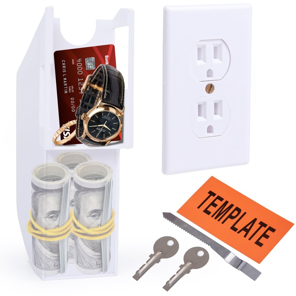 Wall Outlet Hidden Safe, Polystyrene Wall Diversion Safe, Easy Installation H...