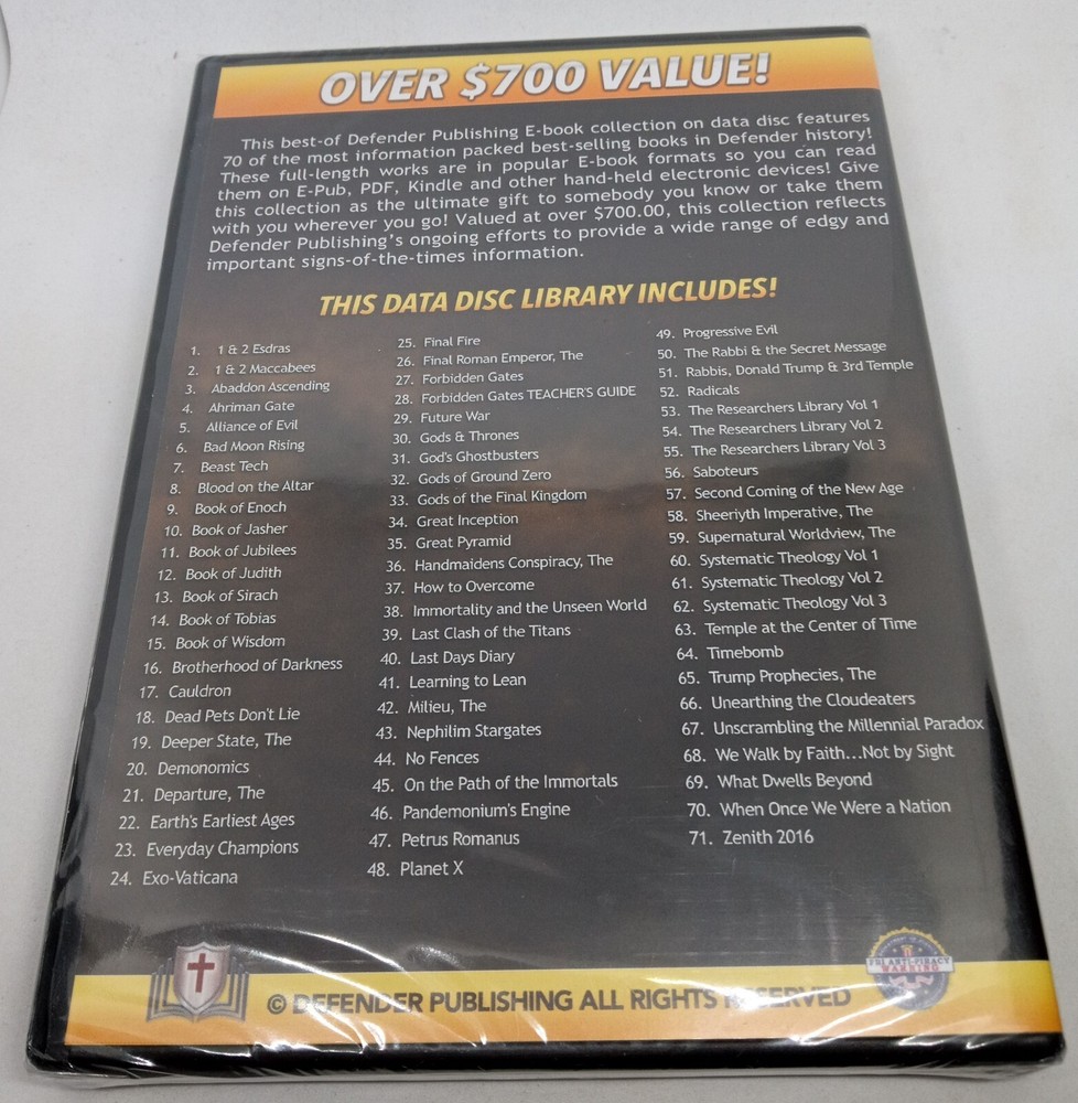 Defender Publishing 70 E-Book Collection Data Disc Factory Sealed