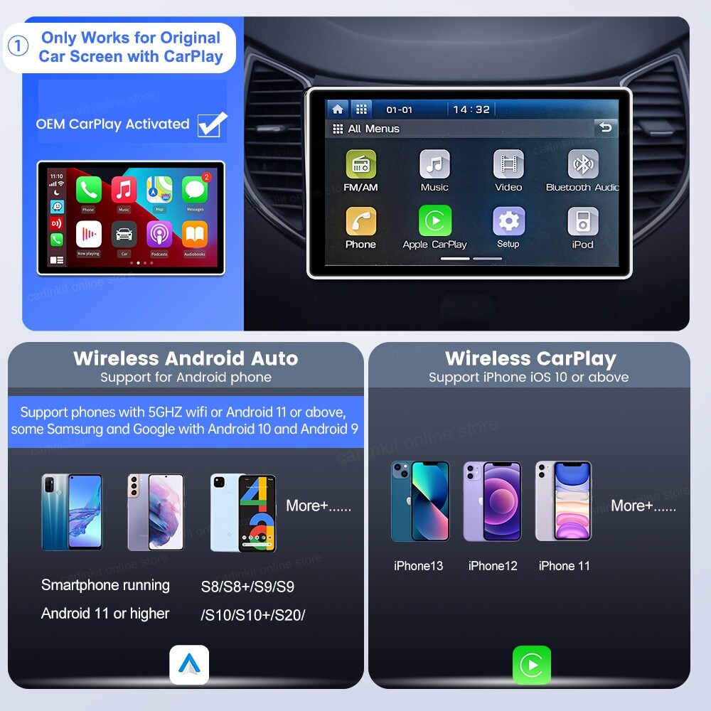 Carlinkit 4.0 CP2A Portable USB Wireless CarPlay Android Adapter auto-connect