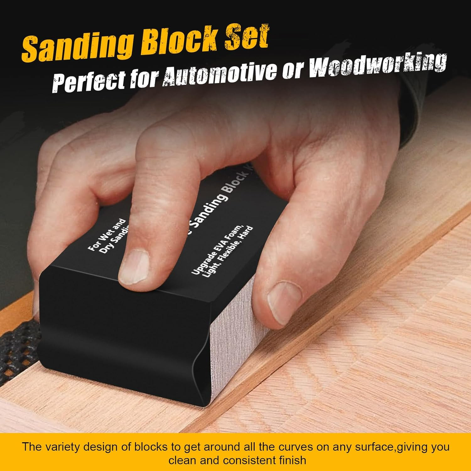 7Pcs Sanding Block Kit Flexible EVA Foam Wet or Dry for Automotive or Woodwork