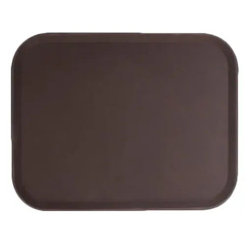 Thunder Group PLFT1418BR 14" x 18" Fiberglass Rectangular Serving Tray - Brown
