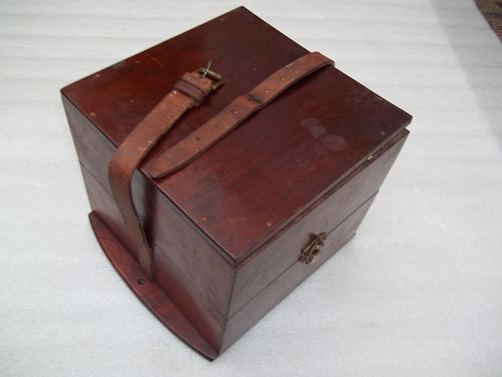 Antique Marine Chronometer Guard Case - Lid Needs Attention