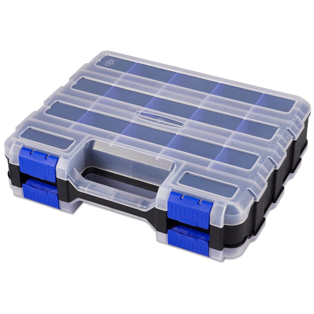 Hardware Organizer Box with 34 Compartments & Removable Dividers - Durable Pl...