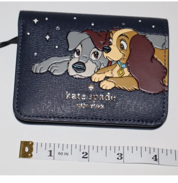 KATE SPADE X Disney LADY & THE TRAMP Dogs Small Billfold Wallet NEW without tag