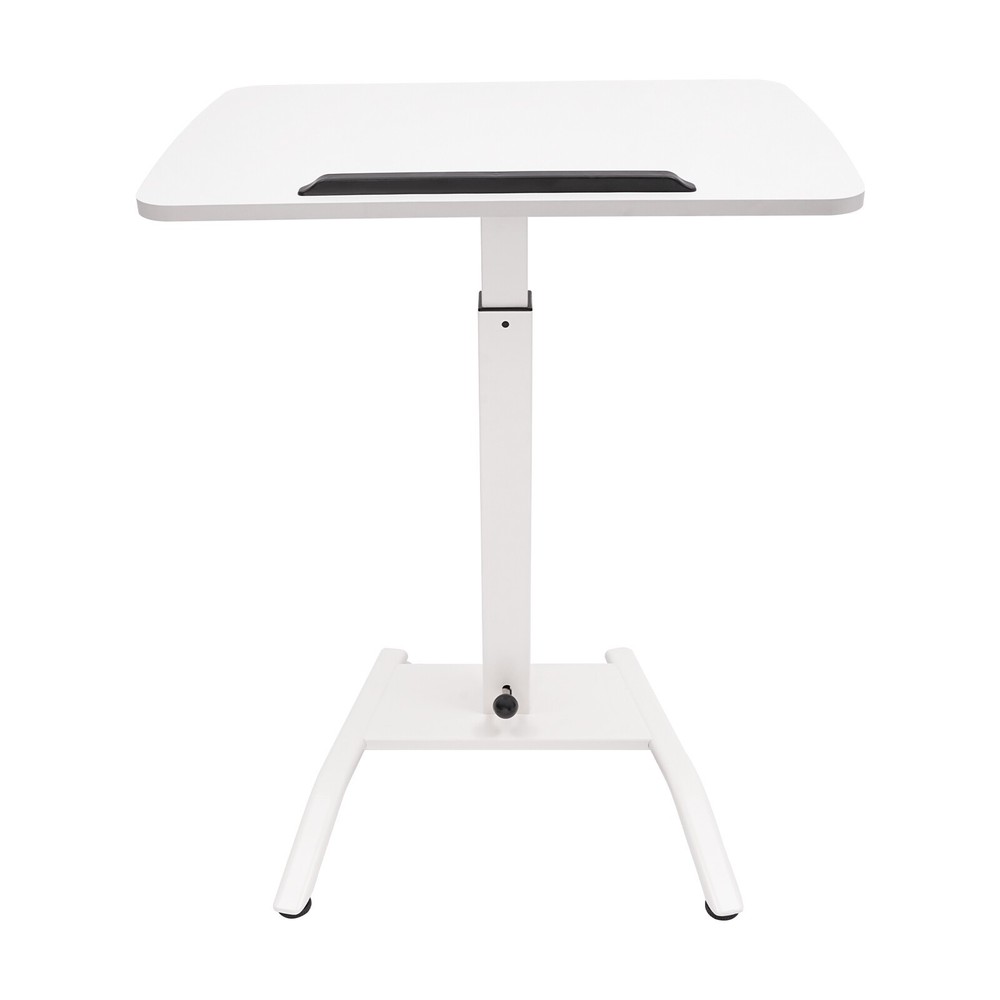 Adjustable Rolling Desk Rolling Podium Desk Standing Lifting Computer Desk White