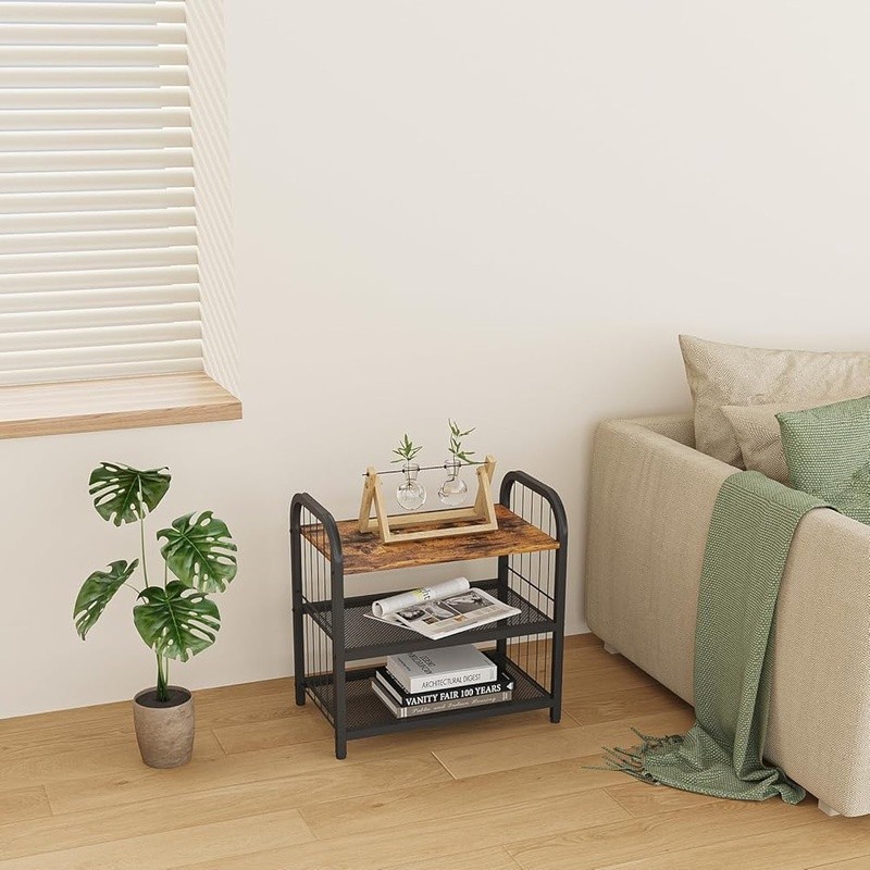 Compact 3 Tier Shoe Rack Easy Assembly Adjustable Storage Organizer Space Saving