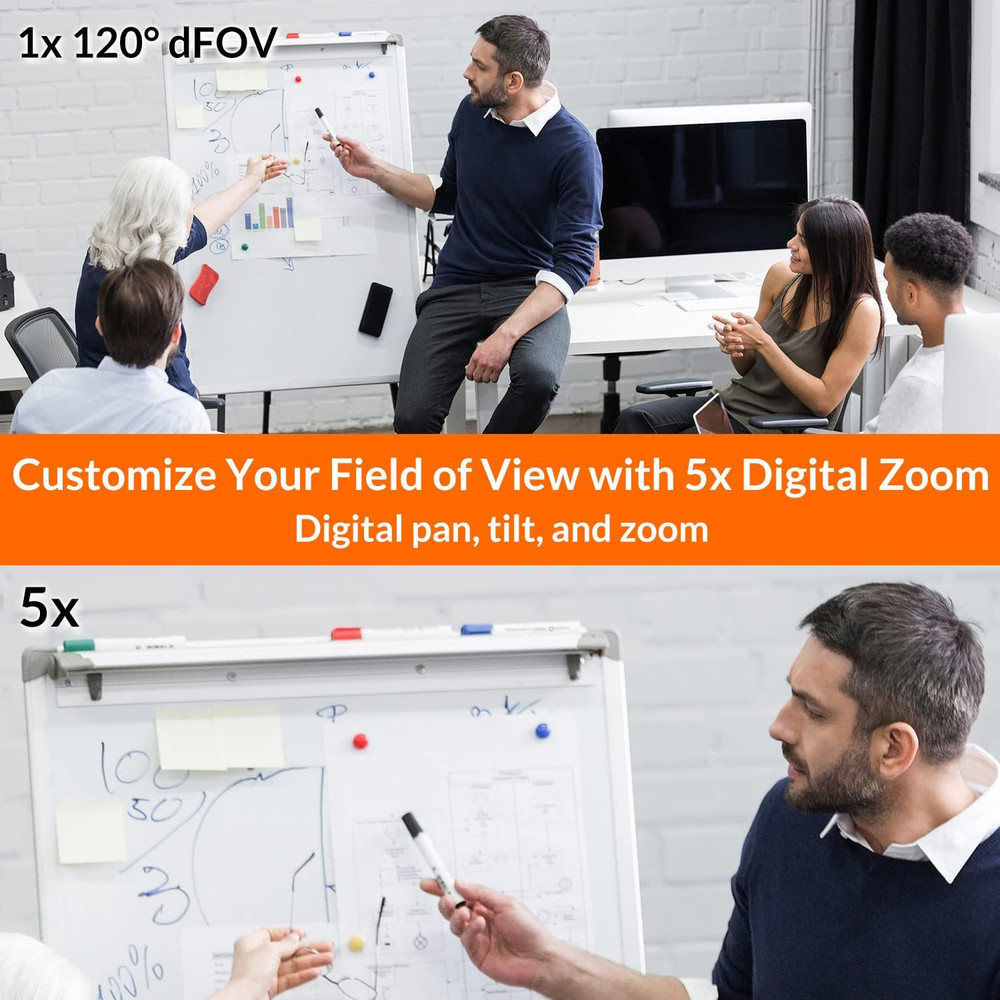 4K AI Tracking Webcam with 120° Wide Angle, Microphone & Remote Control