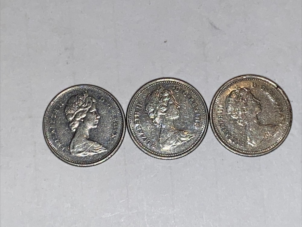 1976 1982 1984 Canada Twenty Five Cents Quarter