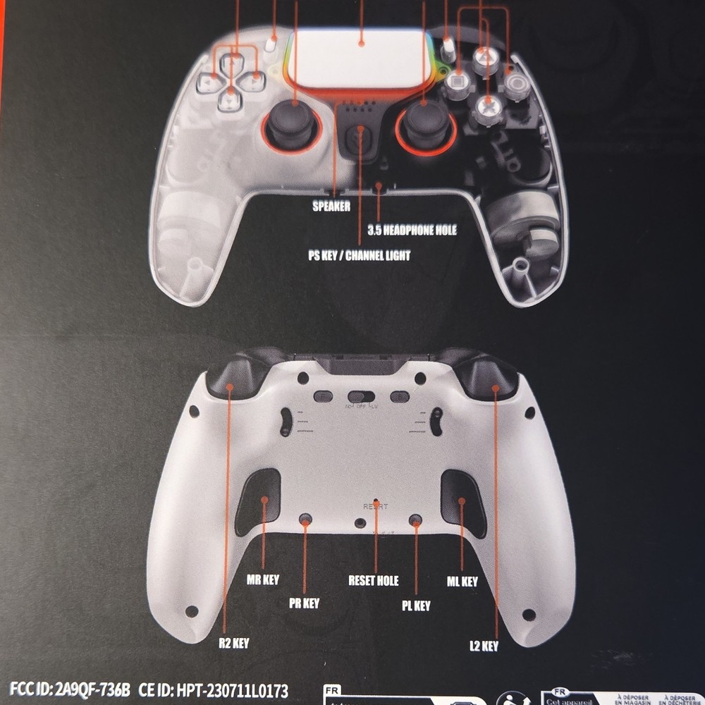 White Wireless Controller with Speaker, Track Pad for PlayStation 5