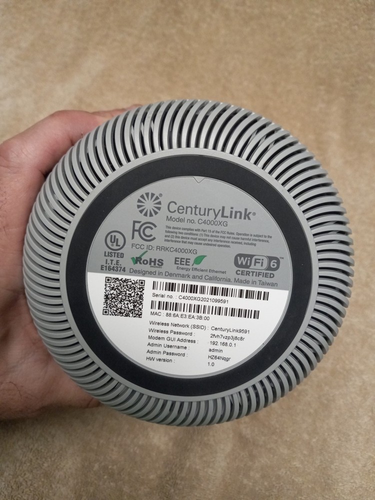 Centurylink C4000XG Modem Router WiFi ONLY
