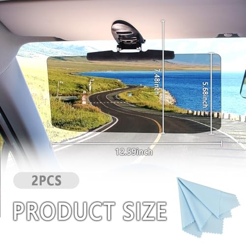 2Pcs Car Visor(Upgraded Version to Block Harmful UV Rays) Adjustable Angle,