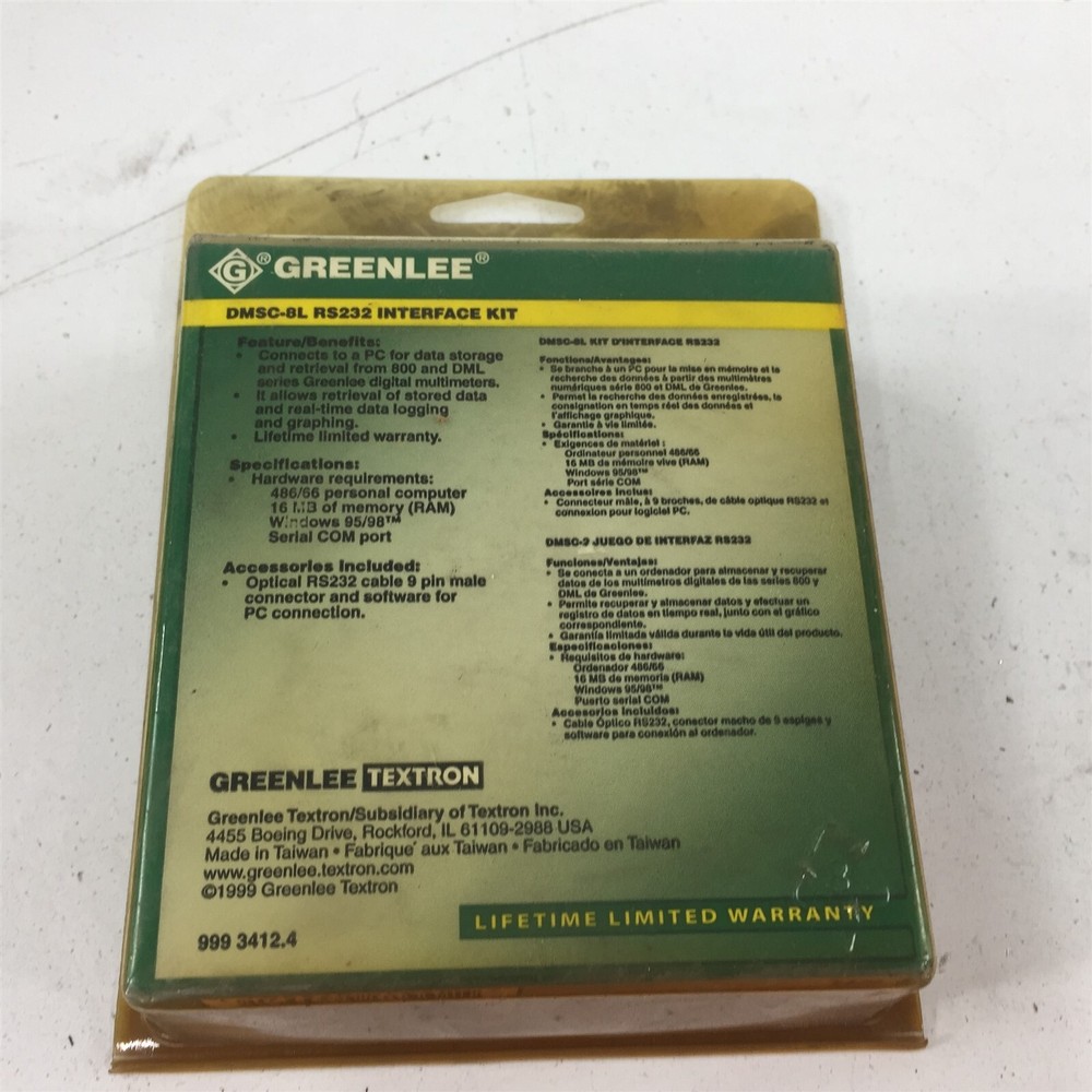 Greenlee DMSC-8L RS232 Interface Kit 5XV92