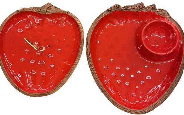 Two Strawberry Serving Platters