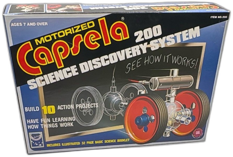 Capsela 200 Motorized Science Discovery System 1990 Starter Set Boxed
