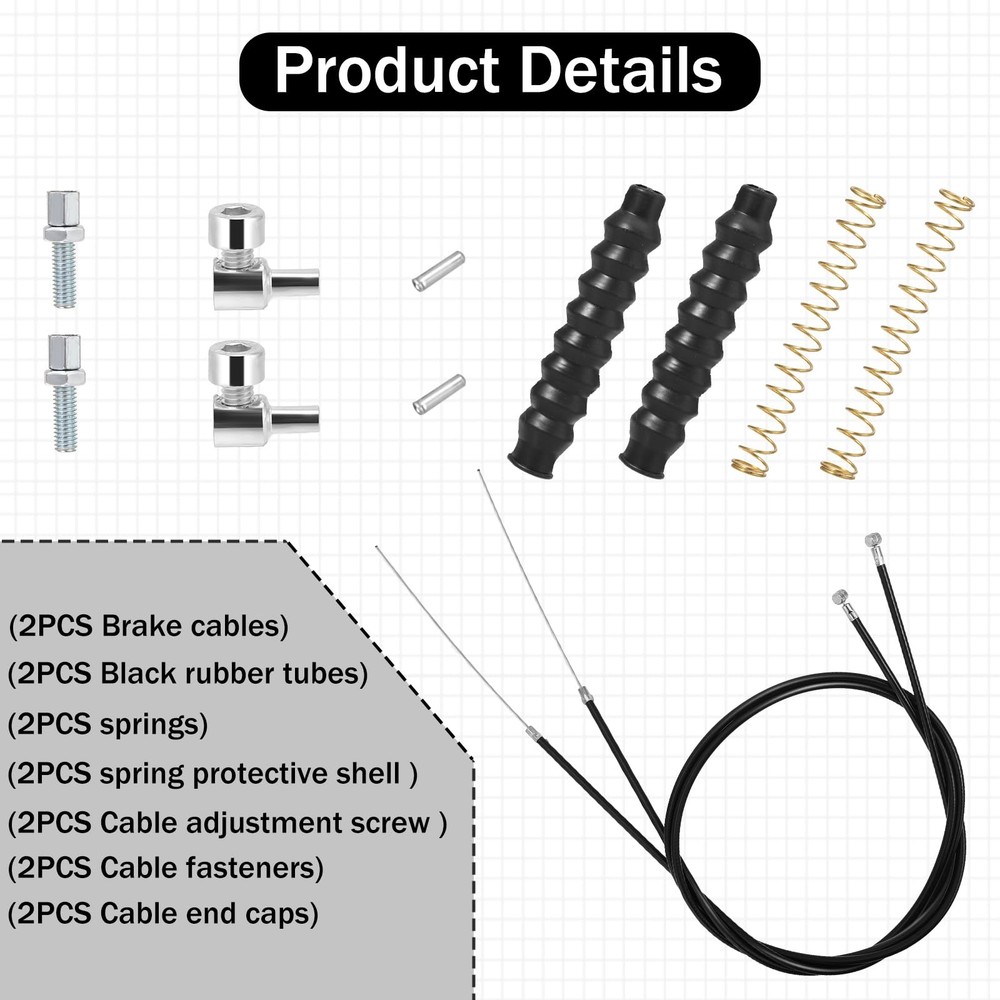14 Pcs Brake Cable Drive Rollator Replacement Parts Black