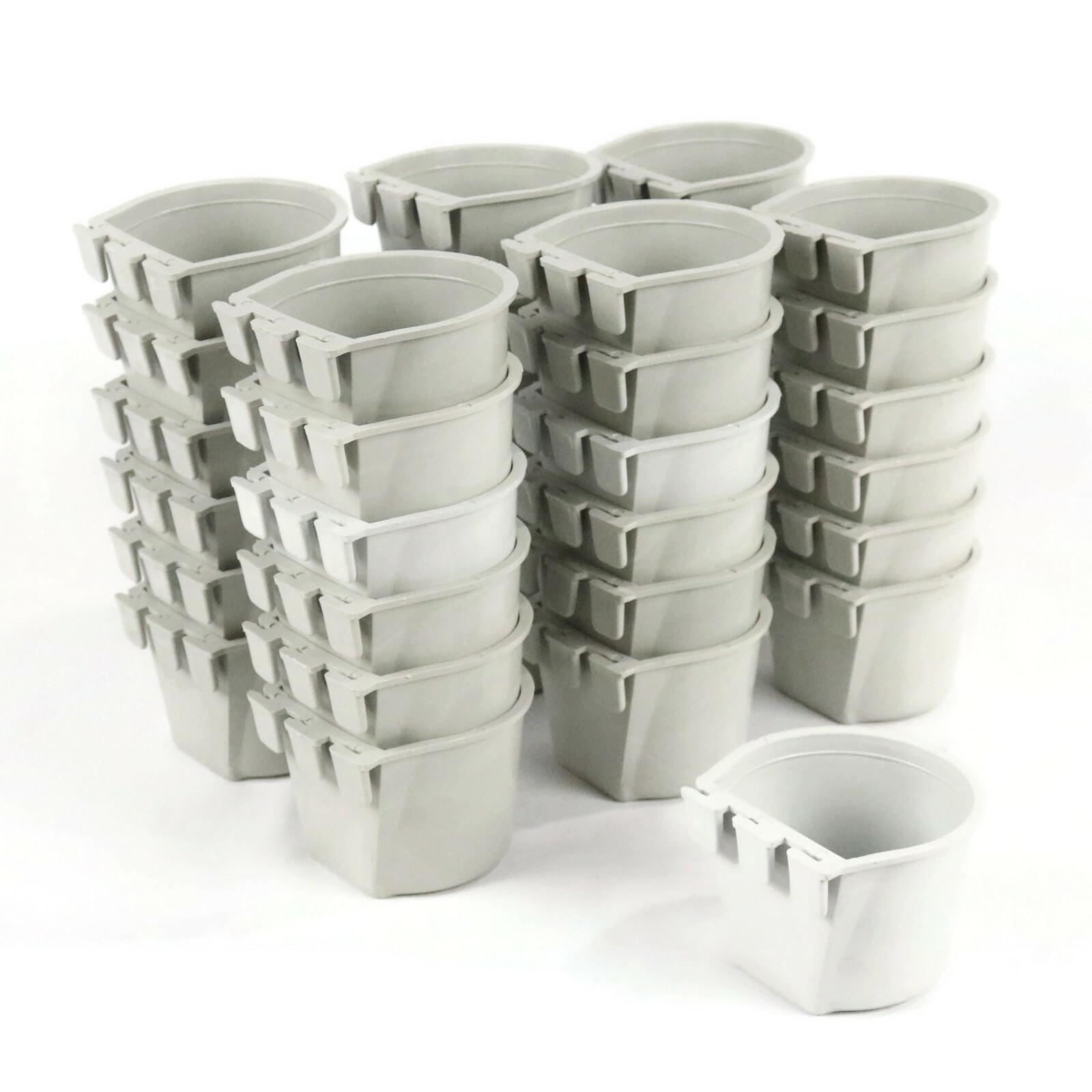(Pack of 36) Gray Cage Cups hold 0.5 Pint / 8 fl oz to Hang Feed & Water for Pet