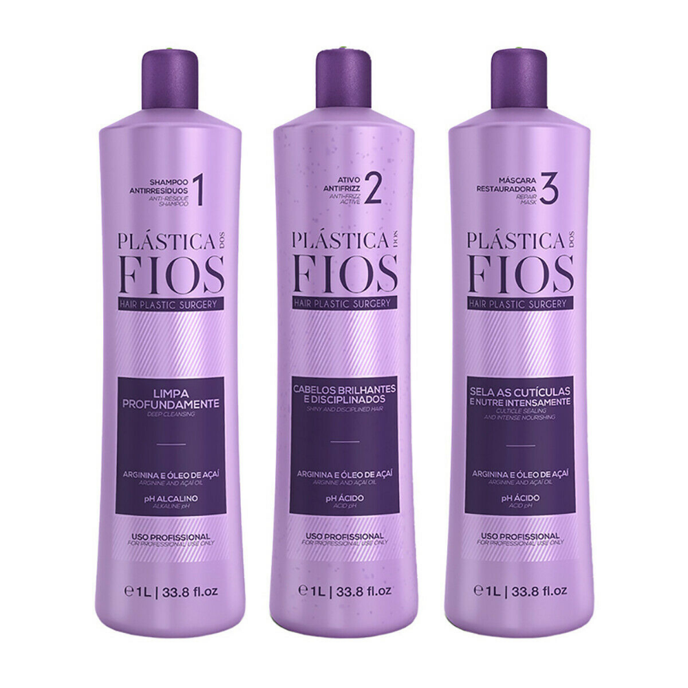 Cadiveu Plastica dos Fios Straightener Brazilian Keratin Hair Treatment 3x 1L